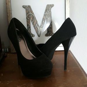 Black Charlotte Russe Faux Suede Stilettos